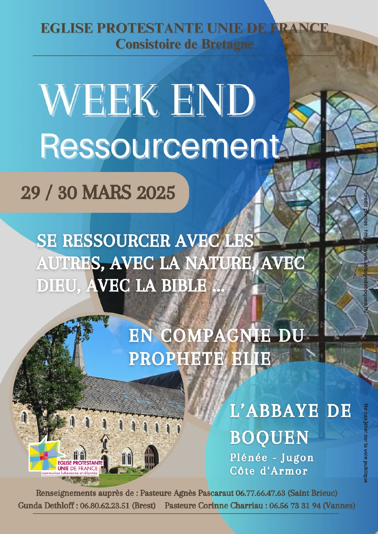 Affiche annonçant le weekend "Ressourcement". Les infos sont disponibles dans le texte ci contre.