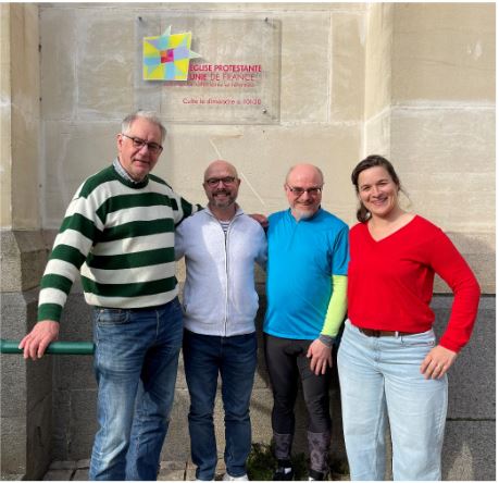 le Pasteur Hervé STÜCKER, le Réverend David McLEOD, Yannick CHIRON (président du pôle Bretagne de la Fédération Protestante de France et la pasteure missionnaire Claire OBERKAMPF