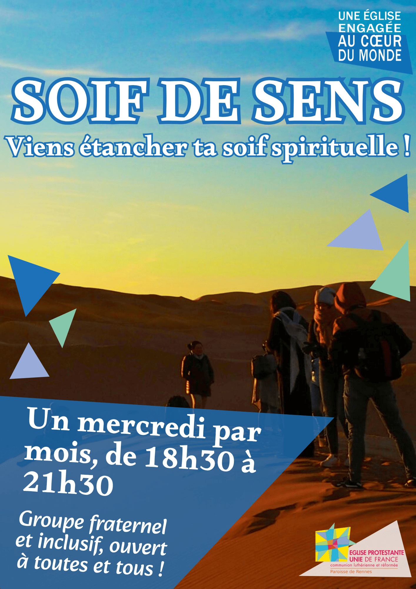 Affiche Soif de Sens: Viens étancher ta soif spirituelle !