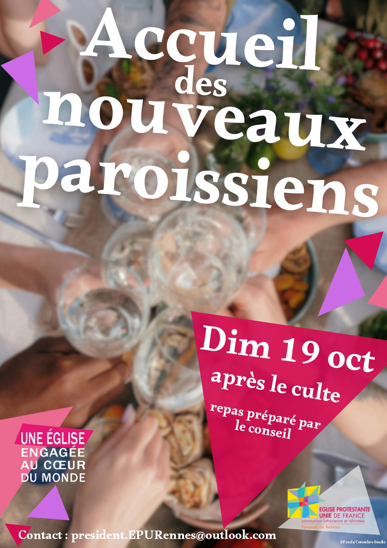Affiche pour l'accueil des nouveaux paroissiens