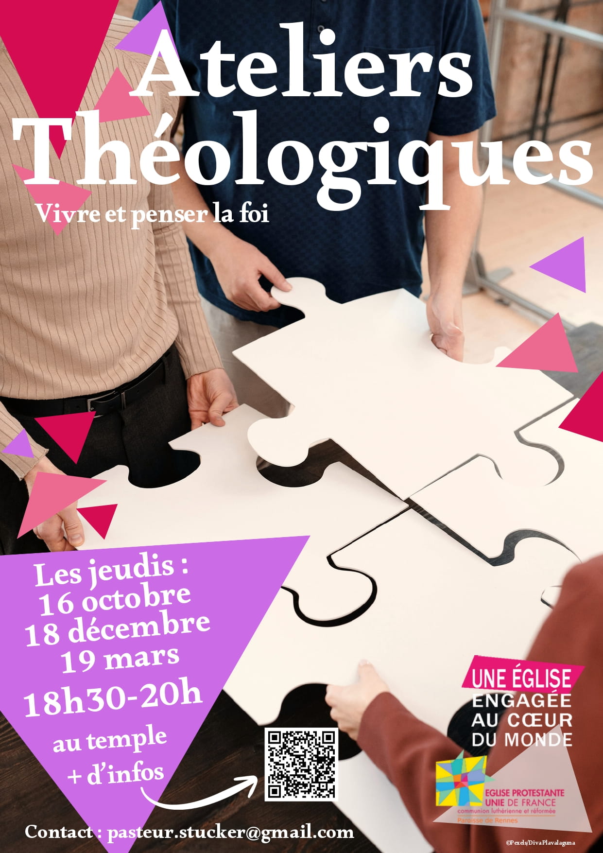 Affiches annonçant les ateliers théologiques de l'année 2025/2026