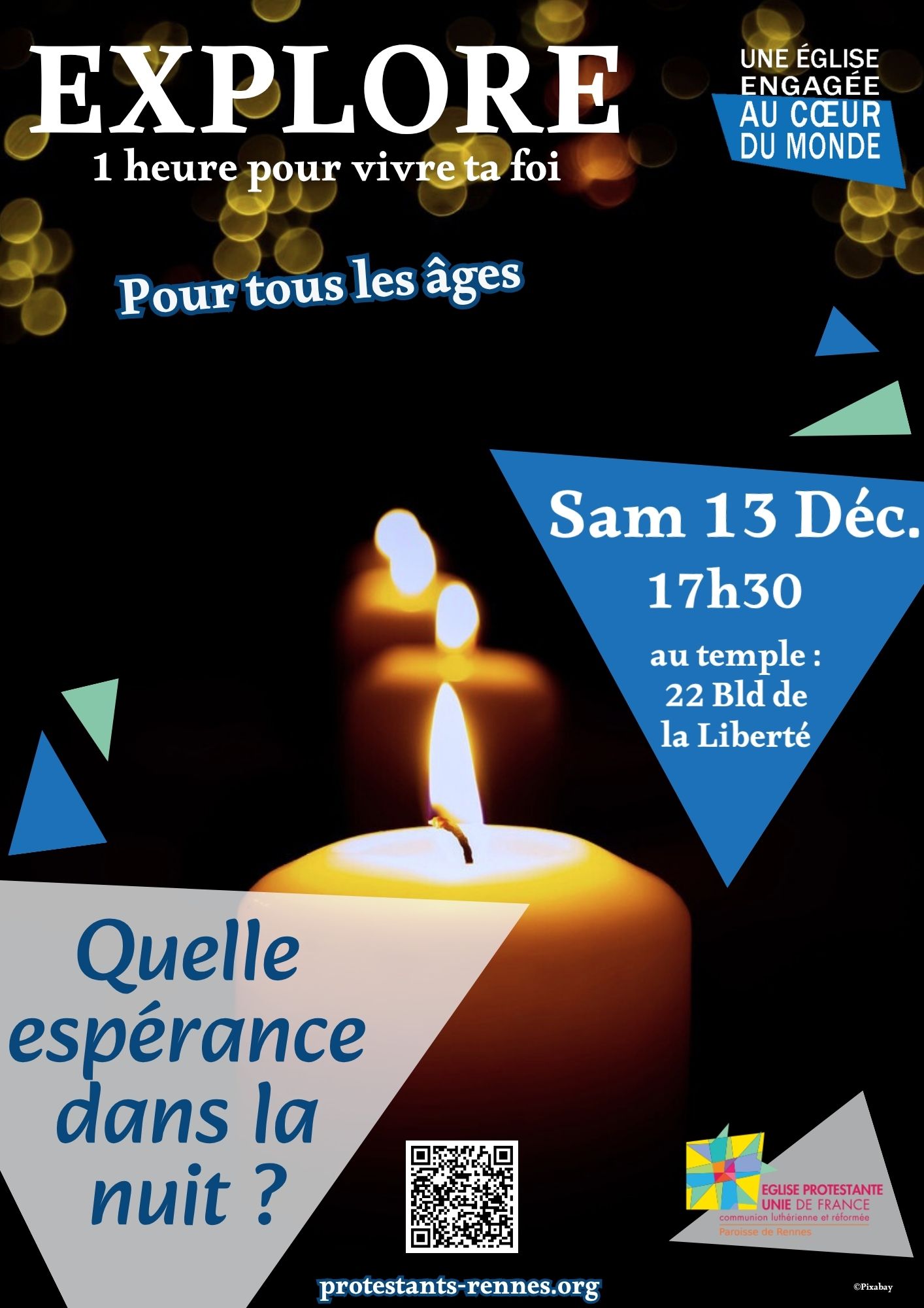 Affiche culte explore: quelle espérance dans la nuit?