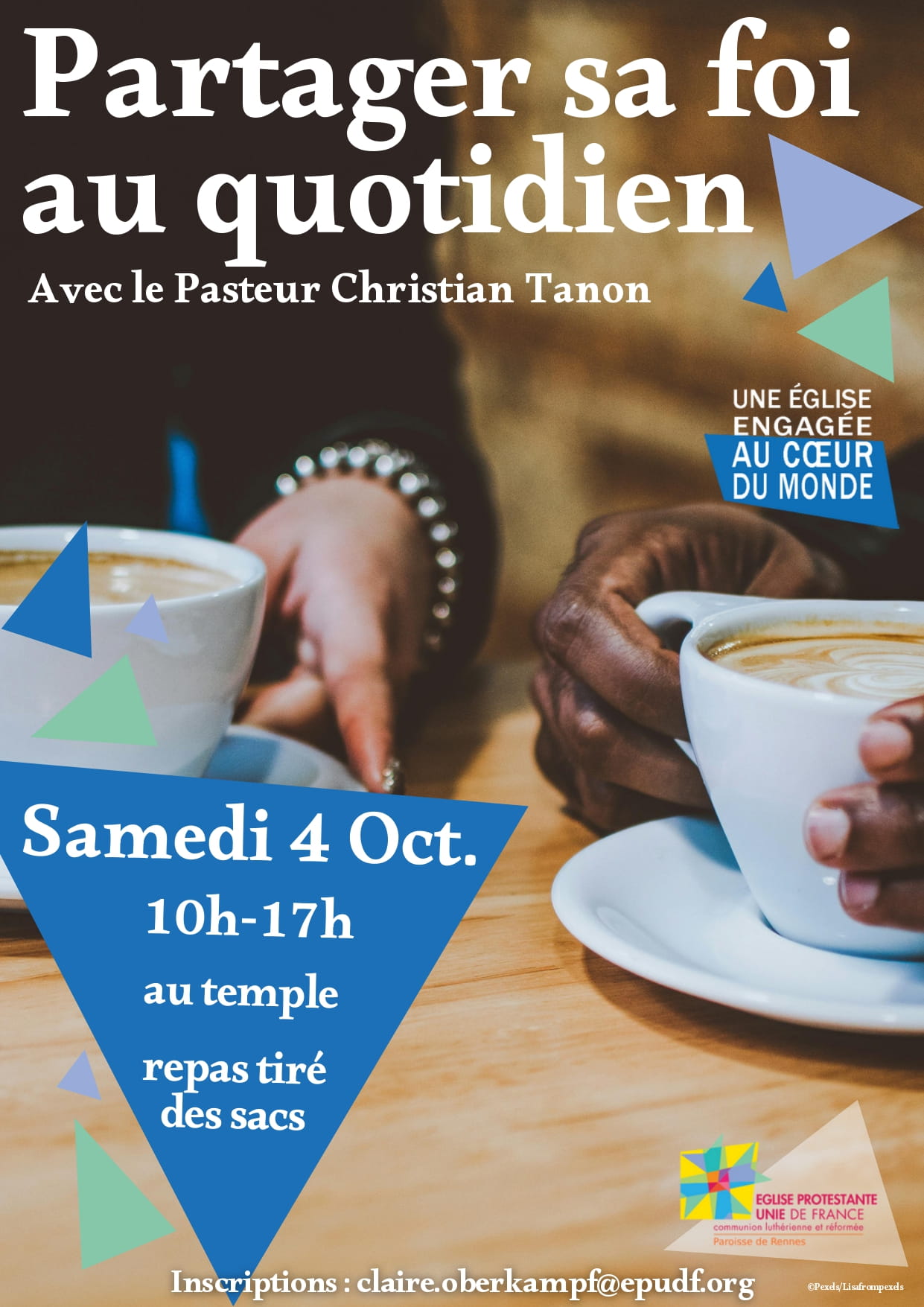 Affiche "Partager sa foi au quotidien avec le pasteur Christian Tanon"