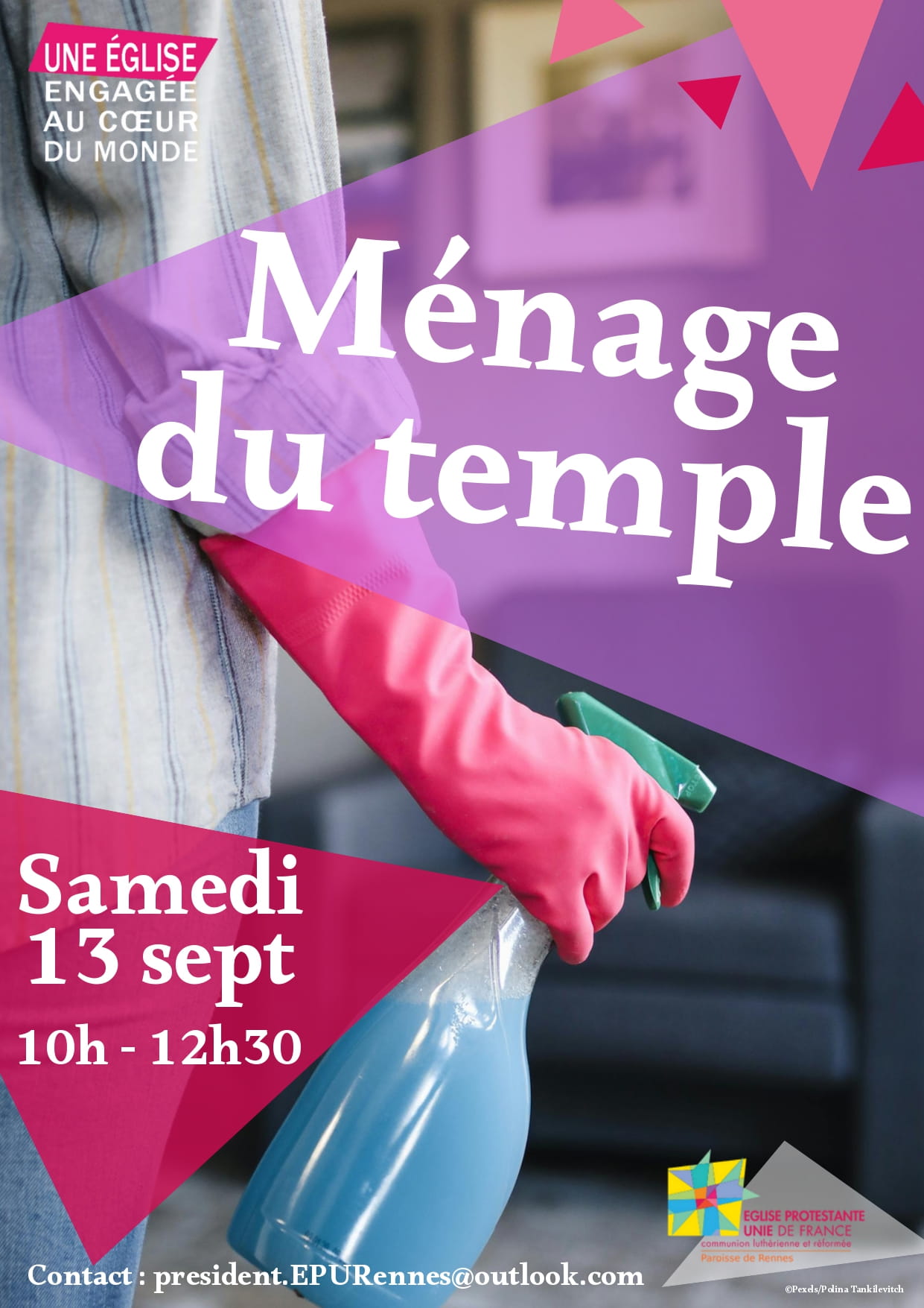 Affiche annonçaont le méange du temple, samedi 13 septembre 2025 à 10h