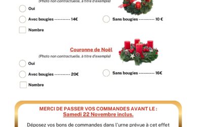 NOËL 2025 : Commandez votre couronne de l’Avent
