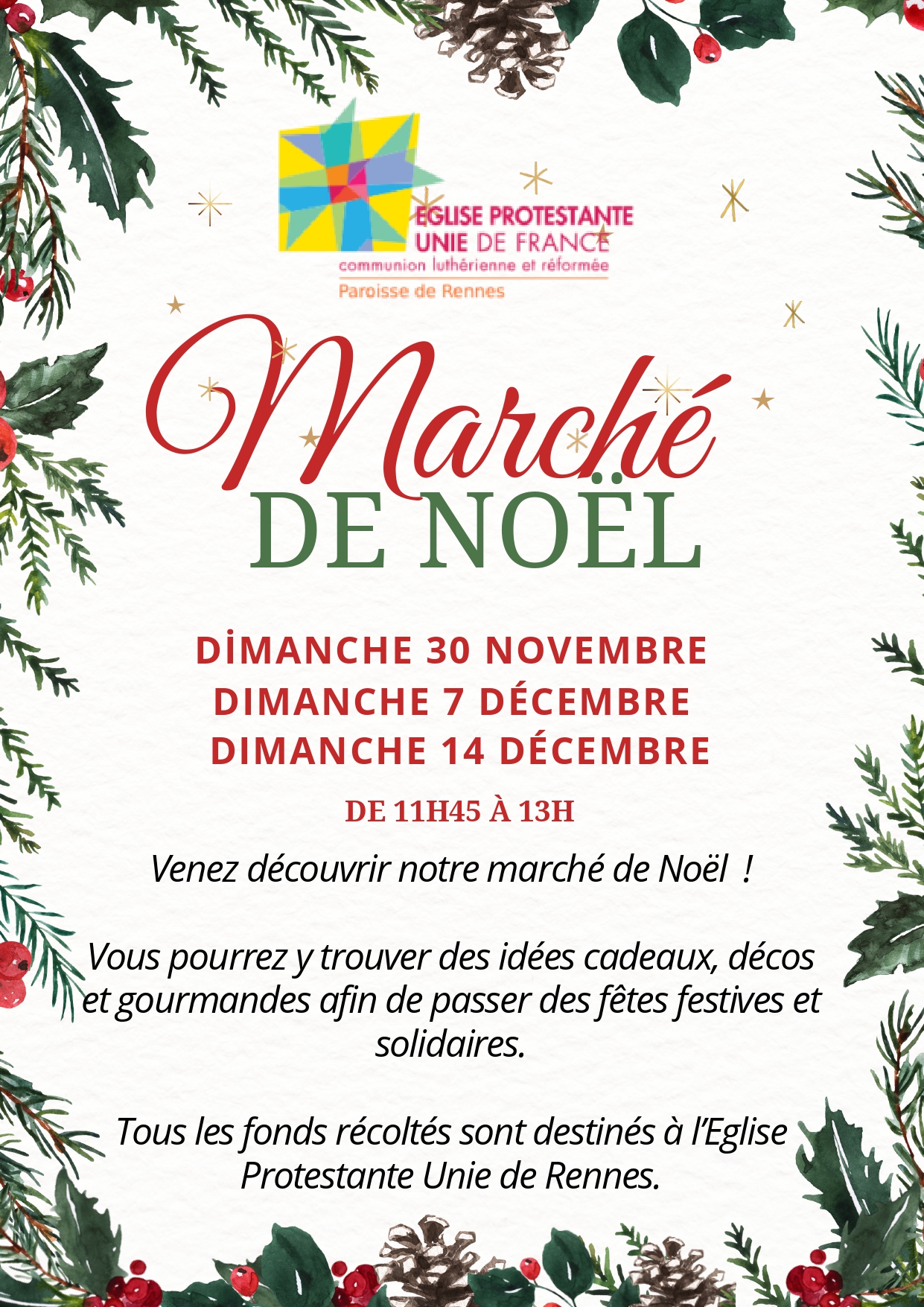 Affiche du marché de Noêl du temple