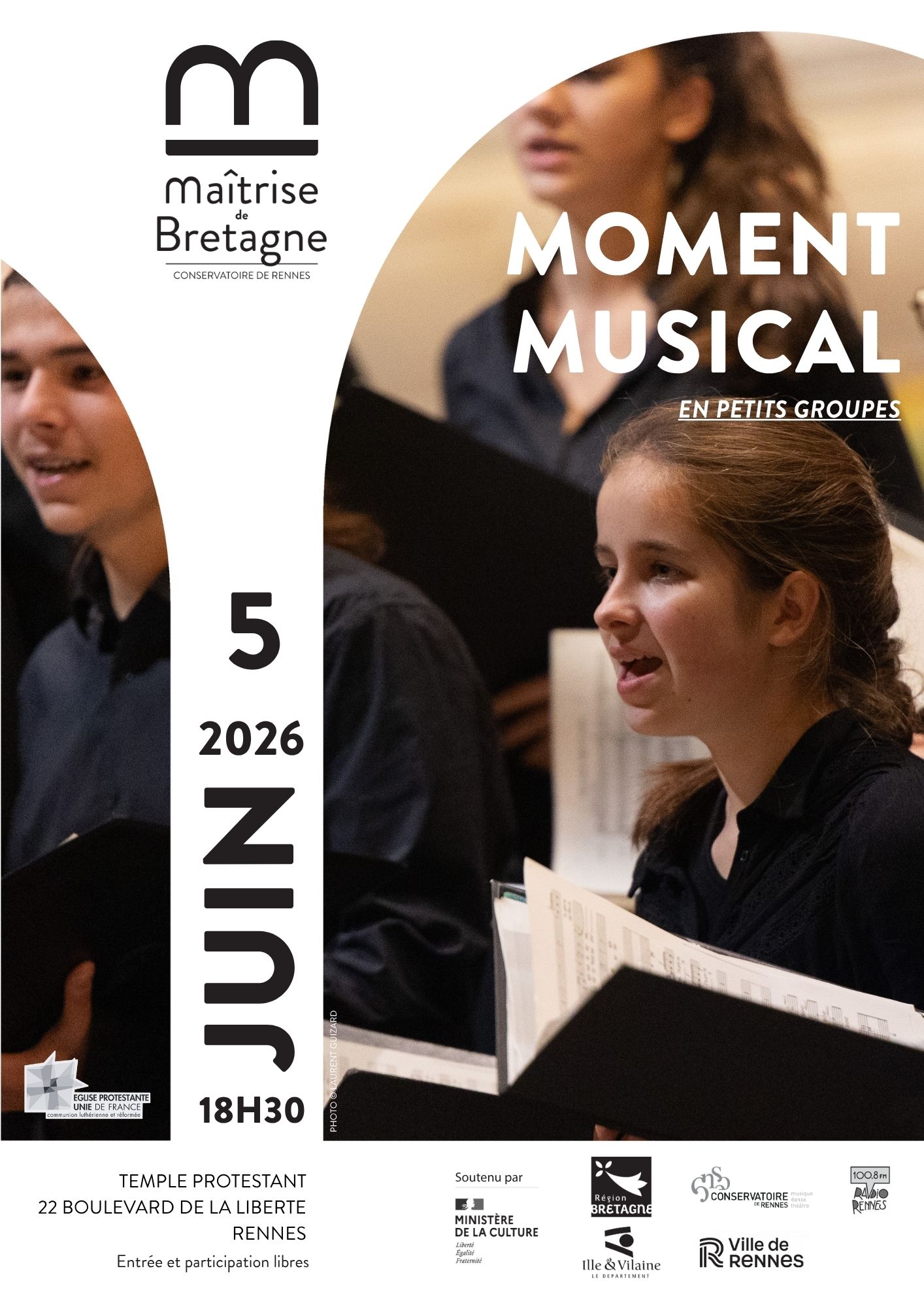 Affiche du moment musicale de la maîtrise de Bretagne