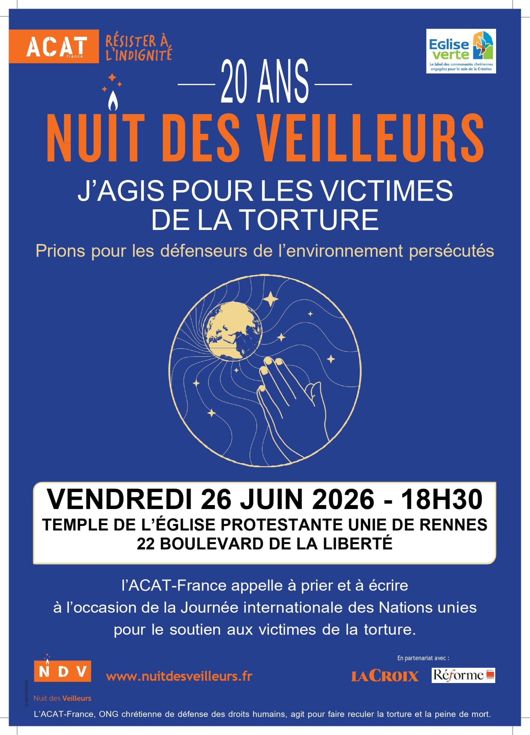 Affiche nuit des veilleurs 2026