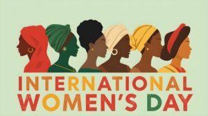 Six femmes de profil avec la mention "international women's day"