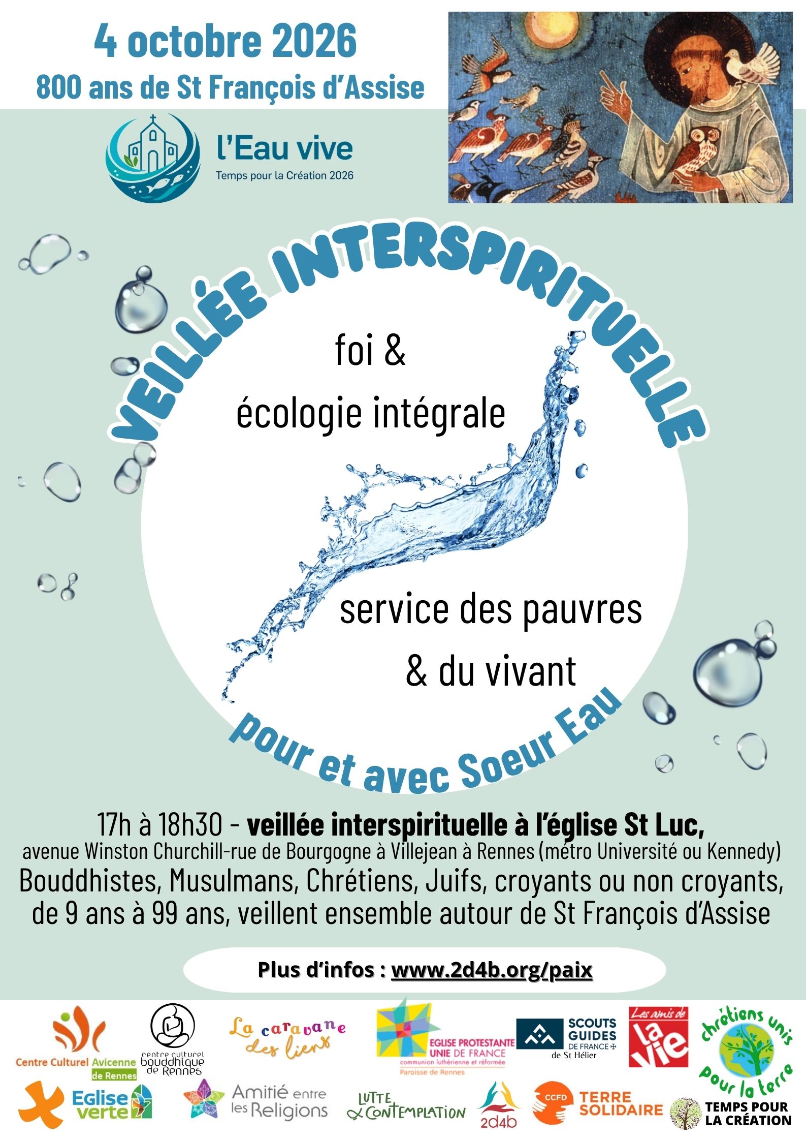 Affiche de la veillée interspirituelle